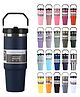 COZY VIBES 30oz 890 ml Portable Vacuum Tumbler with Lid Insulated Tumbler Stainless Steel Water Bottle with Dazzling Handle - PACK OF 1 - COLOR MAY VARY