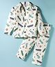 Ollypop Sinker knit Full Sleeves Co-ords Night Suit With Skateboard Print - Cream