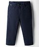 Ruff Cotton Woven Full Length Straight Fit Solid Color Trouser - Navy Blue