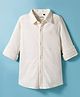 Ruff Knit Full Sleeves Solid Color Textured Party Shirt - Cream