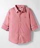 Ruff Knit Full Sleeves Solid Color Textured Party Shirt - Coral
