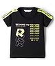 RUFF Cotton Knit Half Sleeves T-Shirt With Be Kind To Nature Text Print - Black