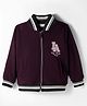 Ruff Fleece Knit Full Sleeves Sweatjacket With LA Embroidery - Wine
