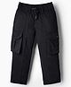 Ruff Cotton Woven Full Length Solid Colour Trouser With Cargo Pocket - Black