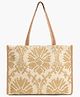Boho girl Summer Meadow Tote Bag for Women Boho Floral Handbag with Embroidered Handle, Woven Neutral Beige White Design, Large Shoulder Bag for Work, Travel, Shopping & Everyday Use (Beige)