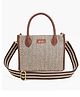 Boho girl Herringbone Haven Tote Bag for Women Neutral Tones with Faux Leather Trim, Structured Office Handbag, Professional Work Tote, Stylish Bag for Business & Daily Use