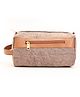 Boho girl Voyager Toiletry Bag Dusty Mauve, Heavy Stonewash Canvas with Tan Faux Leather Detailing, Main Zipper Compartment & Backside Zipper Pocket
