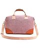 Boho girl Weekender Bag  Onion Pink, Stone-washed Heavy Duty Material, Contrasting Rexine Handles & Long Webbing Shoulder Strap