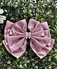 Knotty Ribbons Bow Applique Detailed & Pearls Embellished  Alligator Clip - Purple