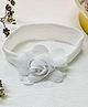 Knotty Ribbons Floral Applique Detailed Headband - White
