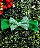 Knotty Ribbons Bow Applique Detailed Sequins Embellished Headband - Green