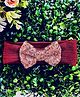 Knotty Ribbons Bow Applique Detailed Sequins Embellished Headband - Maroon