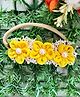 Knotty Ribbons Floral Applique Detailed Headband- Yellow