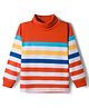 Babyhug Knitted Full Sleeves Turtle Neck Winter T-Shirt - Orange