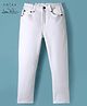 Arias Cotton Woven Full Length Washed Jeans - White