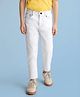 Arias Cotton Woven Full Length Washed Jeans - White