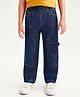 Arias Cotton Woven Full Length Washed Jeans - Navy Blue