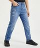 Arias Cotton Woven Full Length Washed Jeans - Light Blue