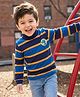 Babyhug Knitted Full Sleeves Turtle Neck Winter T-Shirt - Navy Blue