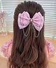 Little Miss Cuttie Heart Designed Bow Applique Detailed Hair Clip - Pink