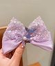 Little Miss Cuttie Bow Applique Detailed Mermaid & Starfish Embellished Hair Clip - Lavender