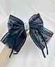 Little Miss Cuttie Bow & Ribbon  Applique Detailed Pearls Embellished Hair Clip - Black