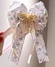 Little Miss Cuttie Bow Applique Detailed Pearls & Ribbons Designed Hair Clip - Lavender