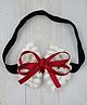 Little Miss Cuttie Lace & Ribbon  Bow Applique Detailed Headband - Maroon Red
