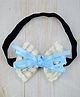 Little Miss Cuttie Bow Applique Detailed & Floral Embroidered Headband - Light Blue