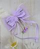Little Miss Cuttie Butterfly Embellished Bow Applique Detailed & Floral Embroidered Hair Clip - Lavender
