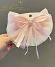 Little Miss Cuttie Pearl Embellished Bow Applique Detailed Alligator Hair Clip - Pink