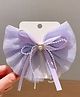 Little Miss Cuttie Pearl Embellished Bow Applique Detailed Alligator Hair Clip -Lavender