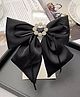Little Miss Cuttie Rhinestone Embellished & Bow Applique Detailed Barrett Hair Clip - Black