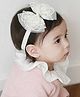 Little Miss Cuttie Bow Applique Detailed & Embroidered Headband- Off White