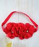 Little Miss Cuttie Floral Applique Detailed & Stones Embellished Headband - Red