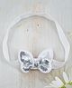 Little Miss Cuttie Butterfly Applique Detailed & Sequins Embellished Headband - White