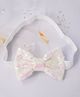 Little Miss Cuttie Sequins Embellished Bow Applique Detailed Headband - White