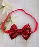 Little Miss Cuttie Sequins Embellished Bow Applique Detailed Headband - Red