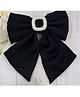 Little Miss Cuttie Pearls Embellished & Bow Applique Detailed Barrett Hair Clip - Black