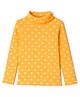 Babyhug Cotton Elastane Knit Full Sleeves Turtle Neck Winter T-Shirt with Polka Dot Print - Yellow