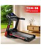 PowerMax Fitness TDM-98 4HP Foldable Motorized Manual Incline Treadmill for Home Use, 110kg Max User, Max Speed-12kmph, Preset, Heart Rate Sensors, AUX, Speaker, USB, LED Display,Black