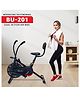 PowerMax Fitness BU-201 Dual Action Air Bike/Exercise Bike for Home |Gym Cycle for Workout With Adjustable Cushioned Seat | Non-Slip Pedals | Moving Handles Black Gym Bike, Max user weight 120 KG