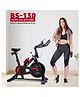 PowerMax Fitness BS-130 Spin Exercise Bike [8Kg Flywheel, Max User Weight 130kg, LCD Display, 3pc Crank, Bottle Holder, Anti-slip Pedals and Comfortable Seat] 1 Year Manufacturer Warranty, Black