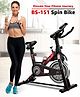 PowerMax Fitness BS-151 Spin Bike Exercise Cycle with 10KG flywheel, Max user wt. 130kg for maxpro home workout, 2-way adjustable seat, Knob braking, iphone holder, 1 Year Manufacturer Warranty