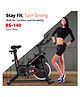 PowerMax Fitness BS-140 Exercise Bike with Belt drive, 12KG Flywheel, Adjustable Seat-Foot strap, 140KG Capacity, 2-Way Rotation, Magnetic Braking system, LCD Display, 2pcs Crank, Heart rate sensor