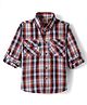 Rikidoos Full Sleeves Checked Shirt - Orange & Blue