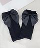 Kidofash Pack Of 4 Bow Applique Detailed & Self Designed Socks - Black
