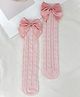 Kidofash Bow Applique Detailed & Self Designed Socks - Pink