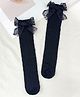 Kidofash Knit Bow Applique Detailed Socks - Black