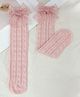 Kidofash Knit Bow Applique Detailed Socks - Pink